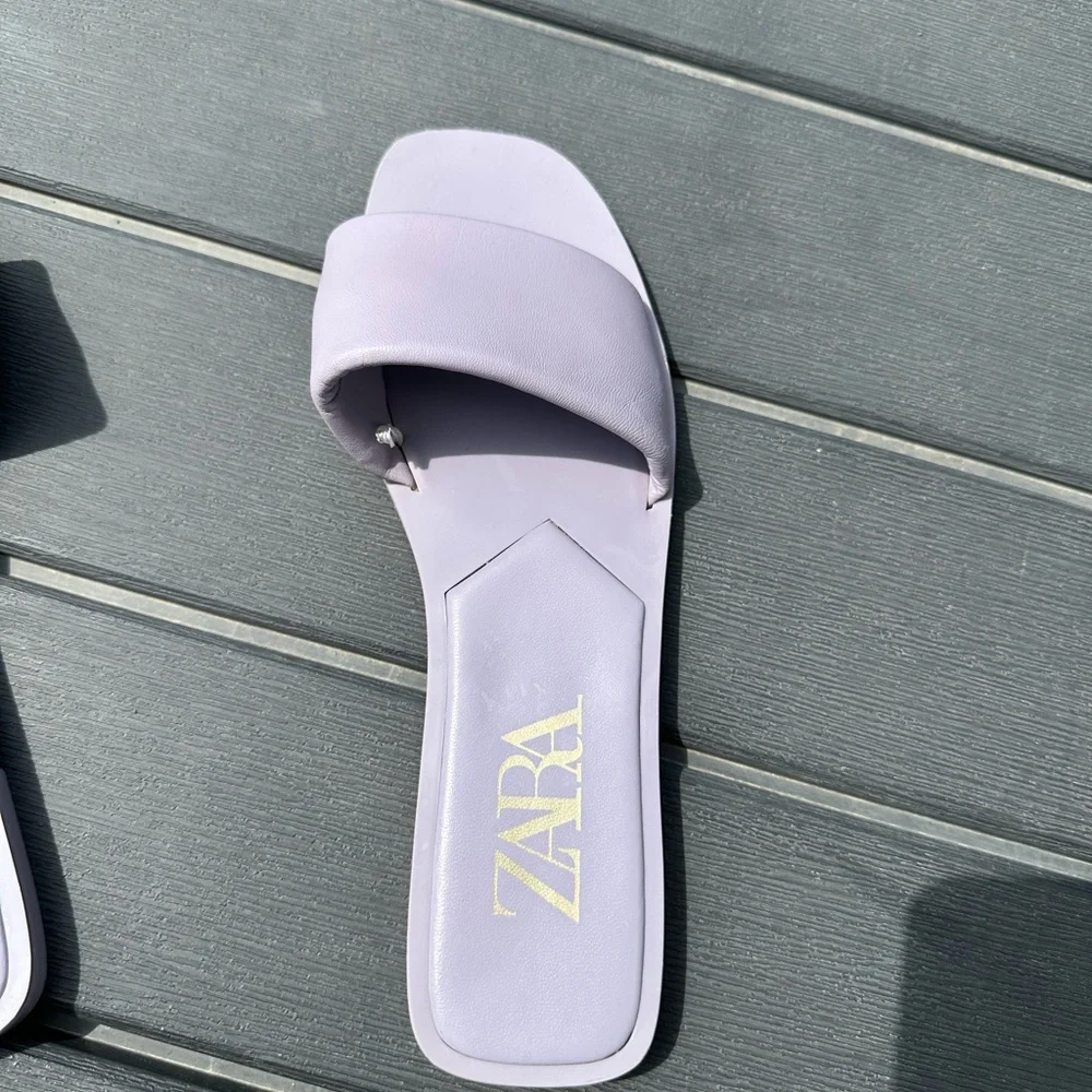 Zara Women's Lavender Slide Sandals size 38 - Picture 3 of 8